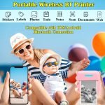 ⁦طابعة حرارية محمولة وايرلس للاطفال لطابعة الرسومات والصور - طابعة ملصقات حرارية صغيرة -  تعمل من خلال الابلكيشن  / موديل BVV10 - لون وردي⁩ - الصورة ⁦6⁩