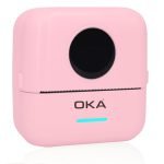 OKA Portable mini printer wireless  for children, graphics and photo printer - small thermal label printer - works through the application / Model BVV10 - Pink Color