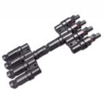 Solar T-branch connectors for 4-way parallel connection of Solar panels
