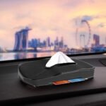 ⁦علبة مناديل من الجلد للسيارة او المنزل / موديل JJB10 – لون اسود⁩ - الصورة ⁦3⁩