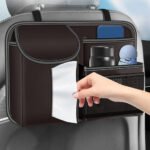Multifunctional Car Back Seat Storage Bag Organizer / Model RRE10 – Brown Color - Image 3