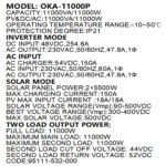 Oka Power Inverter to operate home appliances in case of power outage or solar energy 11000 VA - 11000 Watt / Model Oka 11000P - Image 2