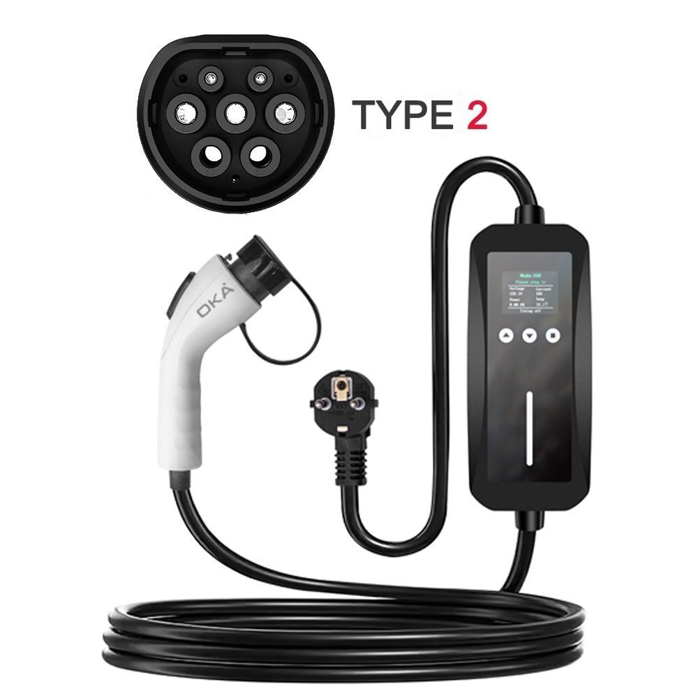 8 شاحن اوكا للسياراة الكهربائية محمول عالي الجودة TYPE2 (EV Charger) – بقوة 16 أمبير 3.5 كيلو وات – موديل/ D16A - الصورة 1